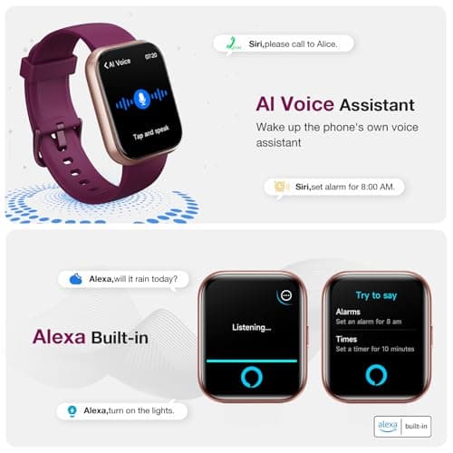 Smart Watch for Women Men, Smartwatch Compatible iPhone/Android/Samsung (Answer/Make Call, Alexa Built-in), Smart Watches with Health Monitor, Activities Track, 3ATM Waterproof Fitness Watch-Purple - Thumbnail 4