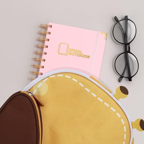 MSTONAL Lined Spiral Journal Notebook for Women Men, Small Pocket A6 300 Pages, College Ruled Hardcover Notebooks for Work and Note Taking, Journals for Writing - Pink - Thumbnail 6