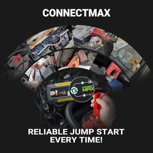 LOKITHOR JT400 12V Jump Starter and Battery Tester 2-in-1, 2500A Battery Jumper Starter Portable for Up to 8.5L Gas & 6.5L Diesel Engines, 100-2000 CCA Load Capacity Automotive Load Tester (Yellow) - Thumbnail 6