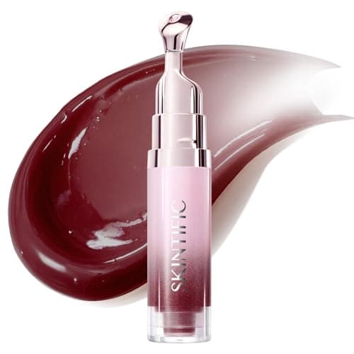SKINTIFIC Peptide Brightening Lip Serum, Hydrating & Plumping Tinted Lip Gloss, Moisturizing Lip Balm with Polypeptides & Squalane for Glossy Sheer, Smooth Lips(10U Toast Brick) - Image 1