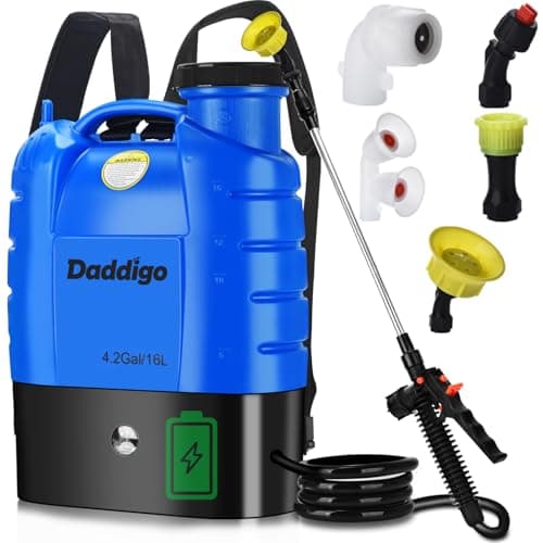 4 Gallon Battery Operated Backpack Sprayer, 100 PSI Electric Garden Sprayer with 12V 8Ah Rechargeable Battery, Trigger Lock, Stable Pressure Pump, Adjustable Nozzles for Lawn Care & Garden - Image 1