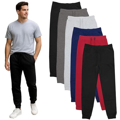 Galaxy by Harvic Sweatpants for Men 3-Pack – Slim Fit Fleece Cargo Joggers Elastic Waist Mens Jogger Sweatpants (S-3XL) - Thumbnail 6