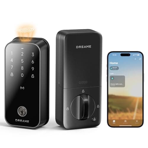 DREAME Apple Smart Door Lock Lite, Digital Smart Locks for Front Door, Apple Home Key Support, 12-Months Battery Life, AI Fingerprint, Smart Deadbolt Lock with App Control, IP54 Waterproof, Auto Lock - Image 1
