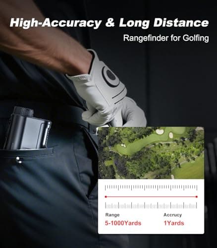 Golf Rangefinder with Slope, 1000 Yards Range Finder Golf, 6X Magnification, Flag Locking Vibration, Rechargeable Laser Range Finder - Thumbnail 5