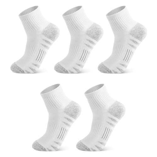 Ipletix Ankle Socks For Women,Athletic Moisture Wicking Women's Quarter Socks 5 Pairs For Running Hiking Gym (Grey 9-11) - Image 1