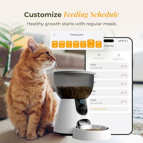 ARENTI Automatic Cat Feeder with Camera, 4L Auto Cat Food Dispenser for Cats, Smart WiFi Pet Feeder with App, 2K HD Two-Way Audio Meal Call, Dual Power, Color Night Vision, 2.4GHz/5GHz & Bluetooth - Thumbnail 2