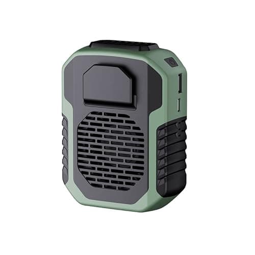 MARZIUS Portable Waist Clip Fan,6000mAh Battery Operated Wearable Belt Fan with Power Bank Function,6200RPM Strong Airflow,Personal Necklace Fan for Outdoor Work,Jobsite,Gardening,Camping (Green)