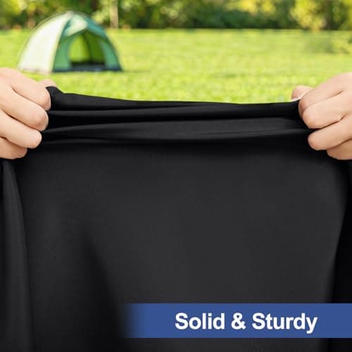 homing Rectangle Table Cloth Cover, Waterproof Polyester Elastic Fitted Tablecloth, Fits for 6 Foot Folding Tables, Washable Table Protector for Picnic, Camping, Outdoor, Easter (Black, 30" x 72") - Thumbnail 4