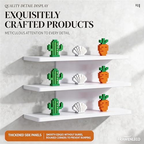 FRAWENLECO No Drilling 3 Tier Wall Shelf Unit, Versatile Lack Wall Shelf, Wall Hanging Storage Shelves for Kitchen Living Room Bedroom Dorm, Decorative Vertical Shelving Unit, White - Thumbnail 6