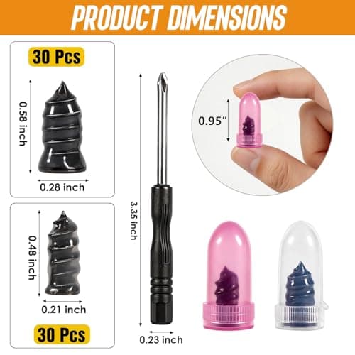 QIFEIOSHI 61 PCS Tire Repair Rubber Nail, Vacuum Tire Repair Kits Spiral Rubber Nails, Tire Screw Plug Fast Tool Self Service Tire Repair Nail for car, Motorcycle, Truck, Tractor Tire Puncture Repair - Thumbnail 3