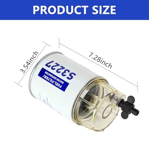 AUIVERED S3227 Fuel Filter Water Separator with Bowl - 3/8" Barb x 1/4" NPT Fittings - for Marine Outboard Motor Mercury for Yamaha, for Honda Speedboats Motorboats Replaces 490R-RAC-01 - Thumbnail 5