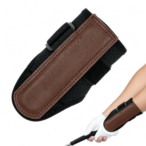 HighlyJoy Golf Swing Training Aid, Adjustable Wrist Trainer Brace with Wider Splint Design & Soft Padding, Correct Wrist Angle Swing Posture & Develop Muscle Memory for Left & Right Handed