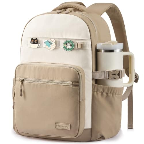 LOVEVOOK Laptop Backpack for Women with 40oz Tumbler Holder, Lightweight School Backpack Fits 17.3 Inch Laptop, Cute College Backpack for Work, Travel & Daily Commute - Image 1