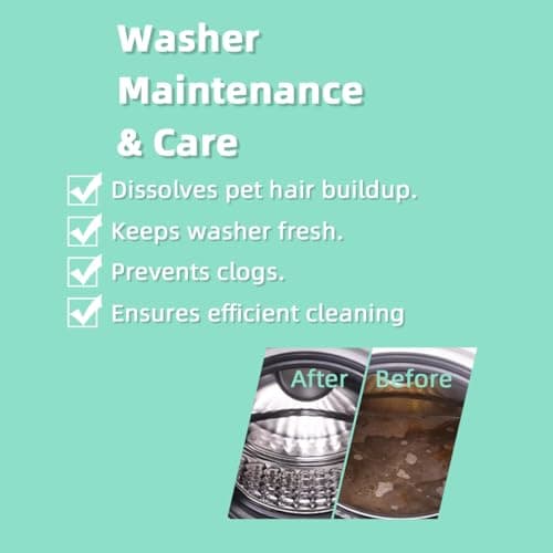 Upgarded Pet Hair Dissolver Pro Washing Machine Cleaner Powder, Deep Cleaning Pet Bedding, Deep Cleaning Washing Machine, 3 Sachets, 405g, Dog Cat Hair | Stain | Odors Remover for Laundry, No More Fur - Thumbnail 6