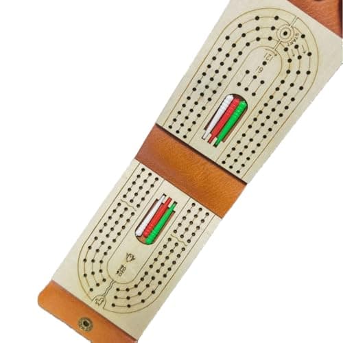 Travel Cribbage Board Game Set Portable Travel Games Includes Storage Space 1 Deck 6 Pegs of Cards and Instructions Classic Family Cribbage Game Ideal for Family Fun and Entertaining - Thumbnail 2