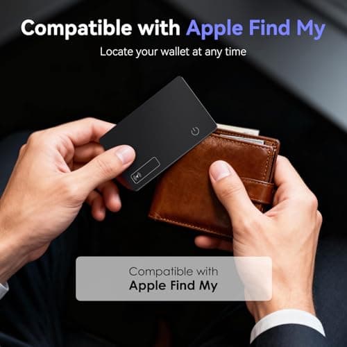 Wallet Tracker Card (Compatible for iOS only), 0.07in Slim Tracking Card, IP68 Waterproof Bluetooth Tracker Compatible with Apple Find My, Wireless Charging Item Locator for Purse, Passports - Thumbnail 2