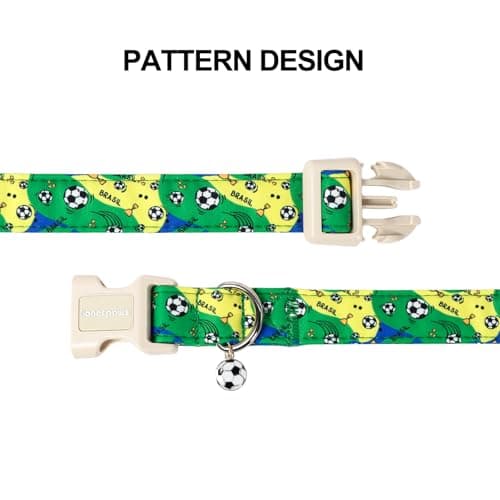 Lionet Paws Football Dog Collar The 23rd FIFA World Cup with Cute Footballs Pattern Pendant - Female Male Torcida Dog Collar for Small Medium Dogs XS - Thumbnail 6