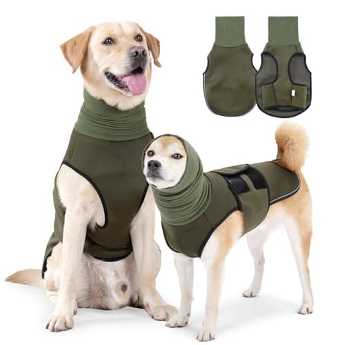 ODSSTAIPS Dog Anxiety Vest Hoodie,Dog Thunder Jacket for Thunderstorm,Travel and Vet Visits,Green S - Image 1