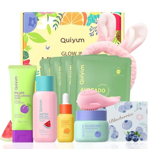 QUIYUM Korean Style Skin Care Set for Dry Sensitive Skin, Natural Skincare Kit with Hyaluronic Acid & 5-Ceramide, Birthday Gifts for Women | Hydrating | Repairing | Gentle | Gift Sets - Image 1