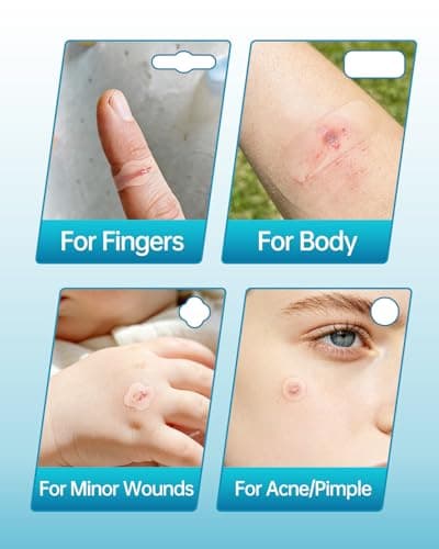 Hydrocolloid Bandages 0.006in Optimally Thin Second Skin 5 Day Protect Waterproof Faster Healing Less Scarring Individually Wrapped,for Body Cuts Scrapes Burns First Aid,10 Count(1.1in*2.72in) - Thumbnail 3