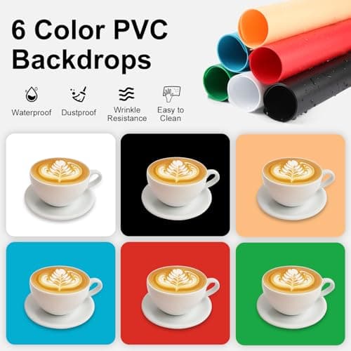 XKDAICH 16x16 Inch Portable Folding Photo Studio Shooting Tent Box with Dimmable Ring Light USB, 3 Color Temperatures & 6 Colors PVC Backdrops for Product Photography, YouTube Videos, Smartphone - Thumbnail 6