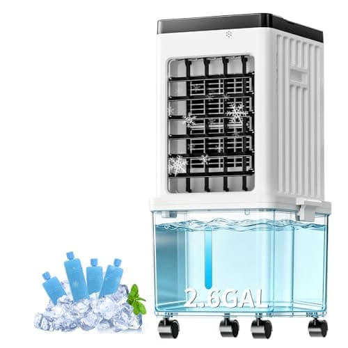 Portable Air Conditioners, Swamp Cooler Portable AC Unit with Removable 2.6 Gal Water Tank, Windowless Evaporative Air Cooler with 3 Speeds for Bedroom & Office, Fast Cooling Portable AC for Home Use - Image 1