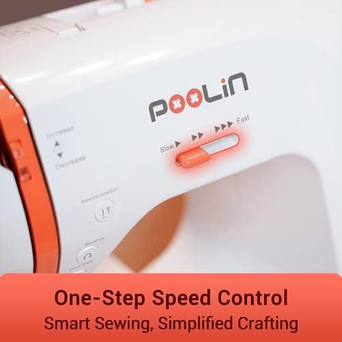Poolin EOC02 Sewing Machine,Computerized Full Featured Machine Sewing with 200 Stitches,7 Feet,LCD Display,Wide Table,Sewing Machine for Beginners,(EOC2720) - Thumbnail 3