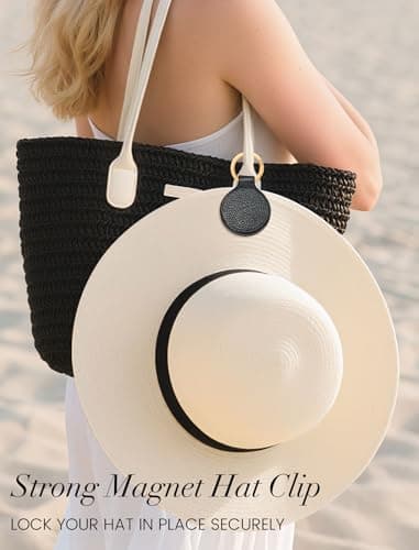 Niveaya Magnetic Hat Clip for Travel on Bag - Magnet Storage Hook, Vacation Traveling Essentials Accessory Black - Thumbnail 3