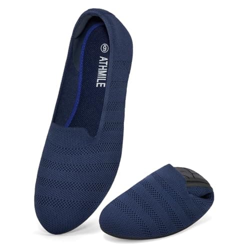 ATHMILE Ballet Flats for Women Ballerina Slip On Round Toe Loafer Shoes Dressy Casual for Wedding Business Daily 2026 Fashion Zapatos Bajos para Mujer Navy 7 - Image 1