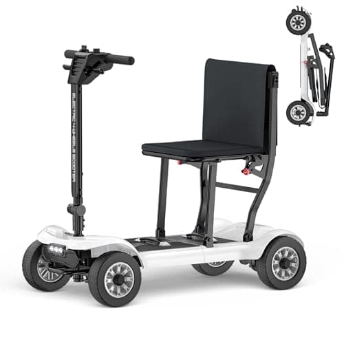 [2026 Upgraded] PAISEEC D3 Pro 35 lbs Lightweight Mobility Scooter for Seniors, Light Weight Mobility Scooter with 2 Batteries, Long Range, Airline Approved, Foldable Mobility Scooter (Ivory)