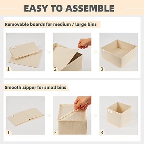 Criusia Drawer Organizer Clothes, 8 Pack Underwear Drawer Organizer, Foldable Cloth Storage Box Closet Organizers and Storage for Clothes, Socks, Scarves, Ties (Beige) - Thumbnail 4