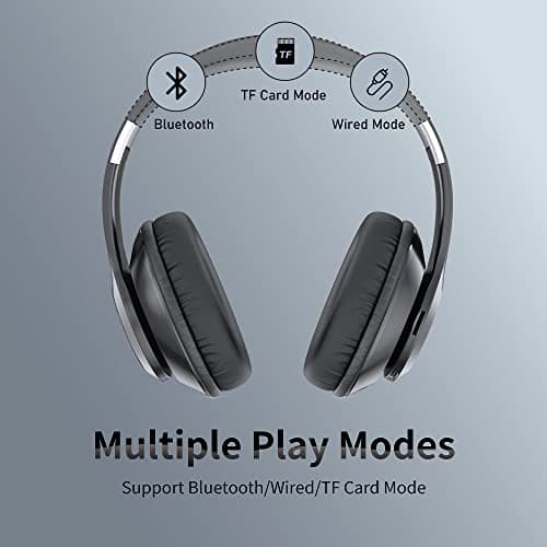 EAORUL Headphones Wireless Bluetooth with Mic, Wireless Headphones Over Ear with Hi-Fi Audio Deep Bass,3.5MM Cable,Soft-Earpads (NO ANC) - Thumbnail 5