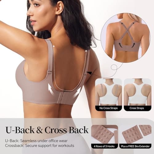 UIMERO Jelly Bras for Women Wireless Womens Bras No Underwire Supportive Comfortable Everyday Seamless Tshirt Bra Coffee - Thumbnail 6