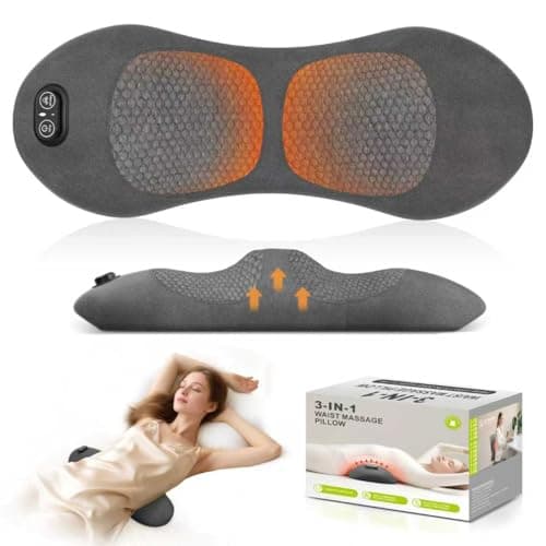 Smooth Triple Fusion 3-in-1 Lumbar Pillow Back Massager with Heat, Vibration & Traction – Rechargeable Cordless for Deep Tissue Pain Relief & Relaxation at Home & Office – Gift Idea - Image 1
