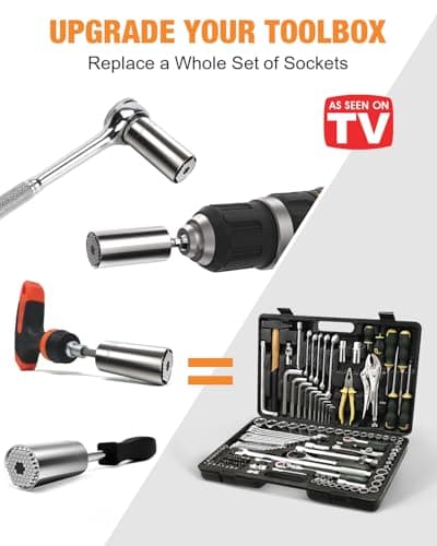 Fathers Day Dad Gifts from Daughter Son, 2 Pack Universal Socket Tools Set with Power Drill Adapter Cool Stuff Gadgets Ideas, Stocking Stuffers for Men Gifts for Him Grandpa Step Dad Husband Adults - Thumbnail 4