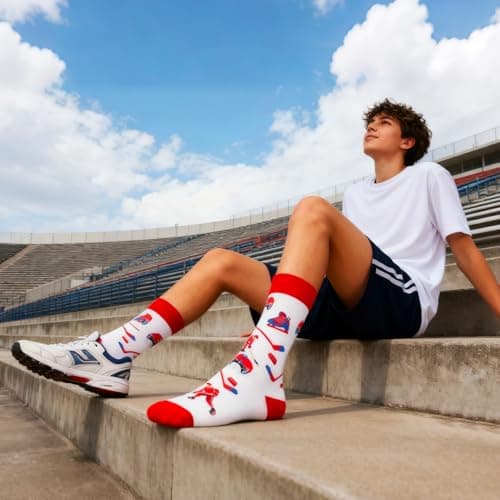 GOAUS Novelty Socks Hockey Socks 4 Pack, Funny Gifts for Teen Boys Men Teenagers - Thumbnail 2
