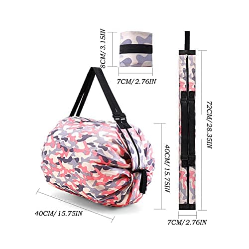 Mozzyyee Portable Foldable Shopping Bag Large Capacity Multipurpose Storage Bag Sports Travel Shoulder Bag (Zebra-stripe) - Thumbnail 6