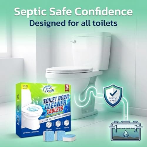 True Fresh Toilet Bowl Cleaner Tablets 26 Pack Deodorizer & Septic Safe Deep Cleaning, Odor Eliminator, Stain Remover for Long-Lasting Freshness Fresh Ocean Scent - Thumbnail 5