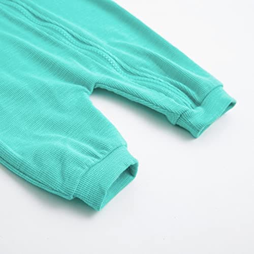 Simplee kids Animal Bunny Baby Easter Clothes Long Ear Rabbit Hoodie Romper with Zipper Blue Turquoise 6-12 Months - Thumbnail 5