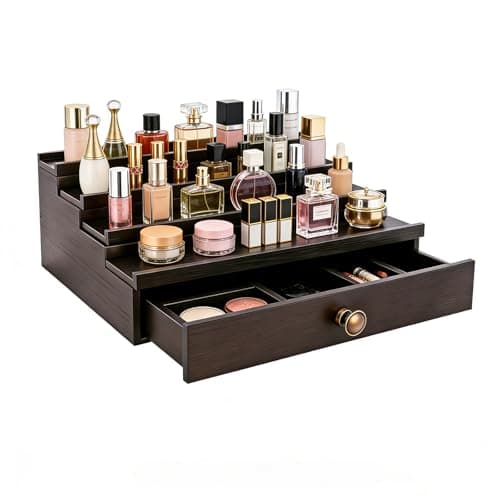SOCAENS 4 Tier Wooden Perfume Stand Cologne Jewerly Organizer - Image 1