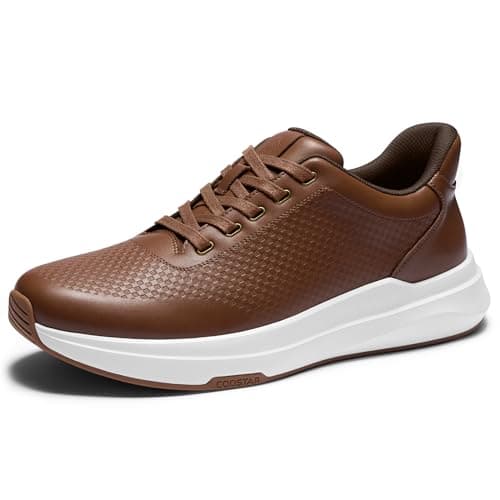 Coostar Mens Casual Sneakers with Arch Support Dress Shoes for Men Office Shoes Men's Oxfords Brown Size 13 - Image 1