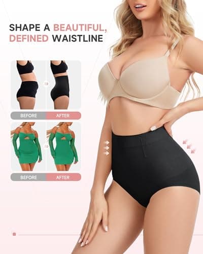 FVACPJ Tummy Control Shapewear Panties - High Waisted Shapewear Underwear for Women Body Shaping Briefs Seamless Panty Girdle - Thumbnail 4