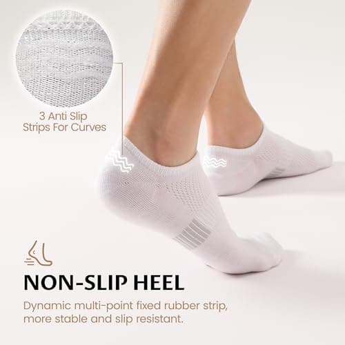 Sunew No Show Liner Socks Women Men Low Cut Invisible Socks for Casual Shoes 8 Pairs White Medium - Thumbnail 5