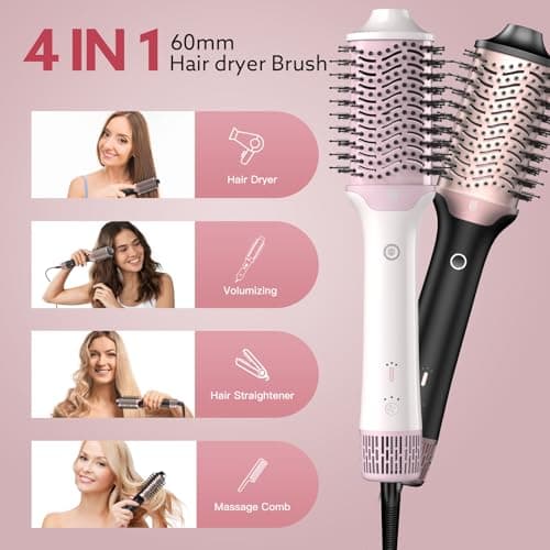 Blow Dryer Brush Hair Dryer | One-Step Hot Air Brush with Oval Volumizer High-Speed Hair Styler with Negative Ions for Drying & Smoothing & Volumizing for All Hair Types 110000 RPM - Thumbnail 2