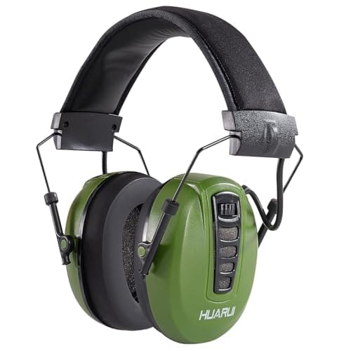HUARUI Adjustable Electronic Shooting Ear Protection,Sound Amplification Electronic Hunting Earmuff,NRR 24dB Noise Reduction Headphones for Gun Range-Green - Image 1