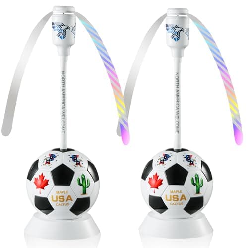 Soccer Theme Fly Fans for Tables, Portable Food Fans to Keep Flies Away, Indoor & Outdoor Bug Fan Fly Deterrent for Picnic, BBQ, Patio, and Party Supplies, Battery Operated Fly Repellent Fan, 2 Packs - Image 1