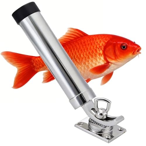 Stainless Steel All Angle Adjustable Fishing Rod Holder, Top/Side/Deck-Mounted Fishing Pole Holders for Boats, Boat Marine Fishing Stainless Steel, Side Boat Pole Holders Kayak Saltwater Freshwater - Image 1