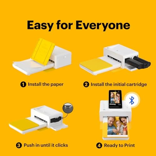 KODAK Dock Plus 4x6'' Photo Printer, 10 Sheets, Docking & Bluetooth Smartphone Printer for iPhone & Android, Instant Color Prints, 4PASS Dye Sublimation - Thumbnail 5