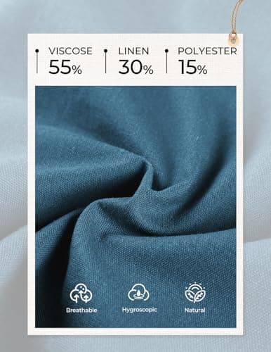 GRACE KARIN Linen Short for Women Honeymoon Vacation Outfits Travel Lounge Shorts with 2 Buttons Pockets Denim Blue M - Thumbnail 4