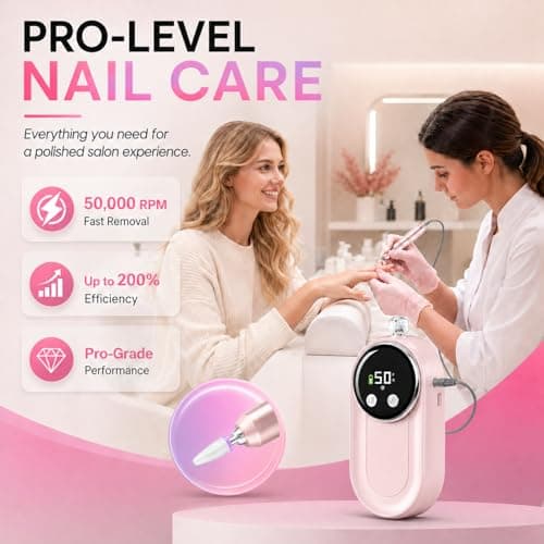 FLORAVIC MG101L Electric Nail Drill, 50000RPM Pro E File - Thumbnail 2